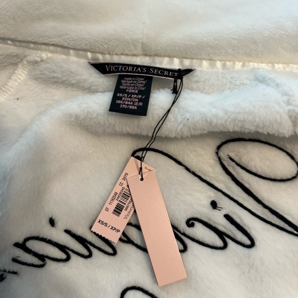 Victoria's Secret White Blanket with Black Script